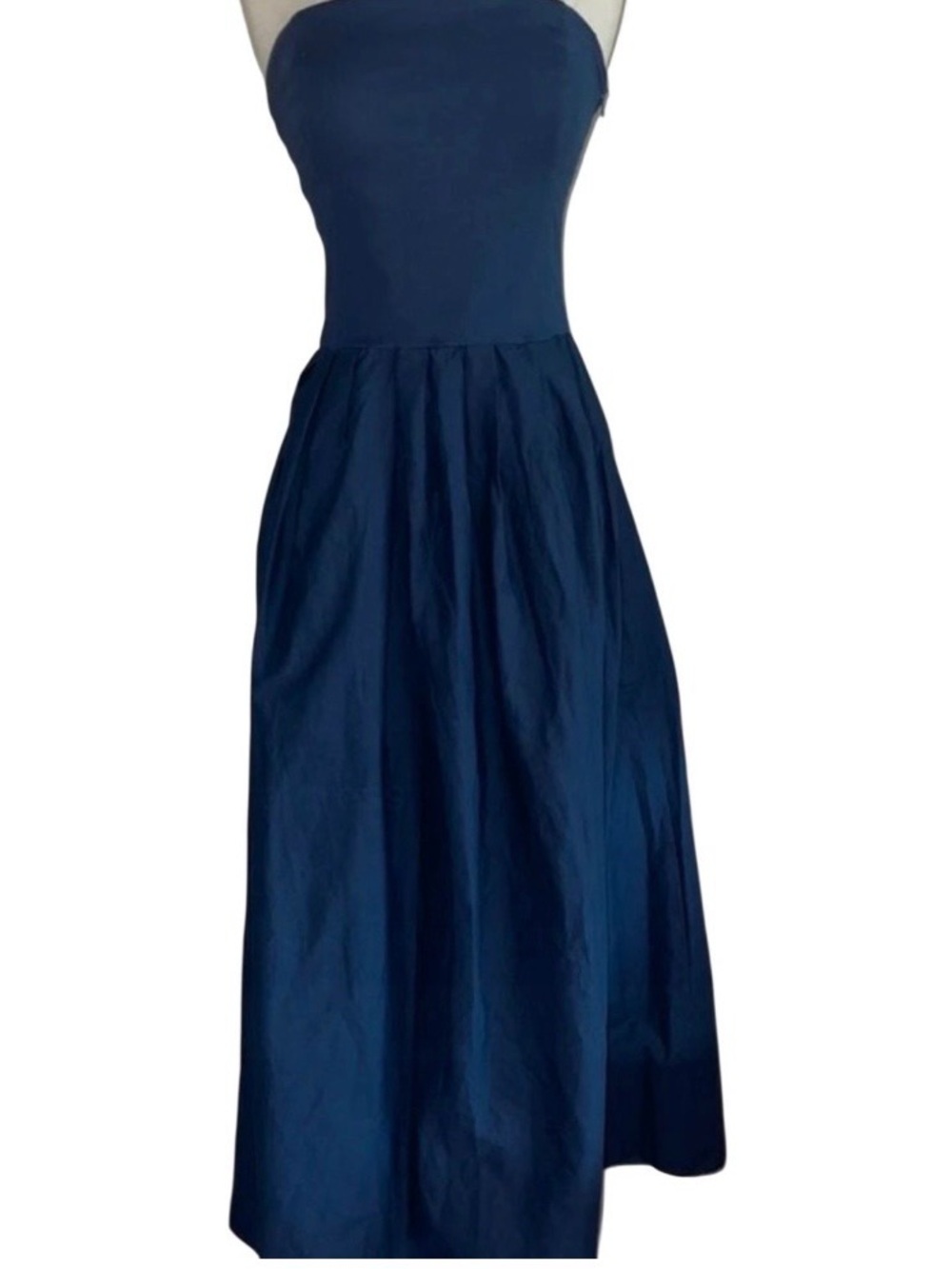 Zara Strapless Dark Navy Blue Midi Dress